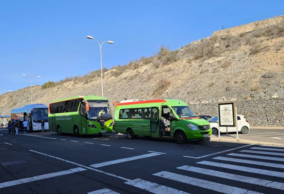 Viešojo transporto autobusų stotelės priešais terminalą