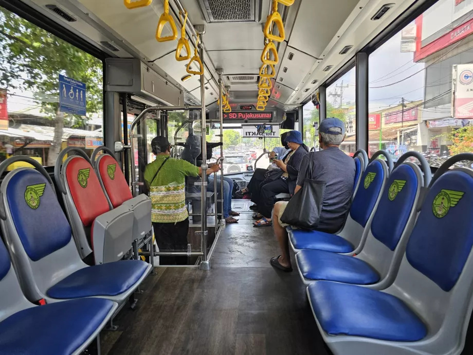 Interior of TransJogja buses